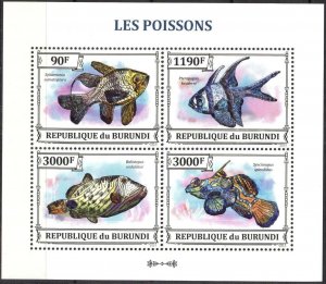 Burundi 2013 Fishes Sheet MNH