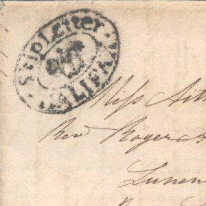 ?Ship Letter HALIFAX CROWN RARE to Lunenburg NS, SFL Canada PB