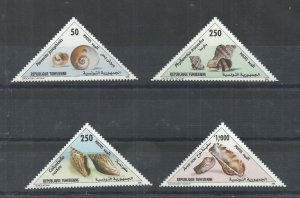 2000- Tunisia- Tunisie- Coquillages- Shellfishes- Complete set 4v. MNH** 