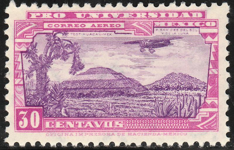 MEXICO C55, 30¢ UNIVERSITY ISSUE. UNUSED, HINGED, OG. VF.