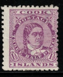 COOK ISLANDS SG7 1893 1½d MAUVE p12x11½ MTD MINT