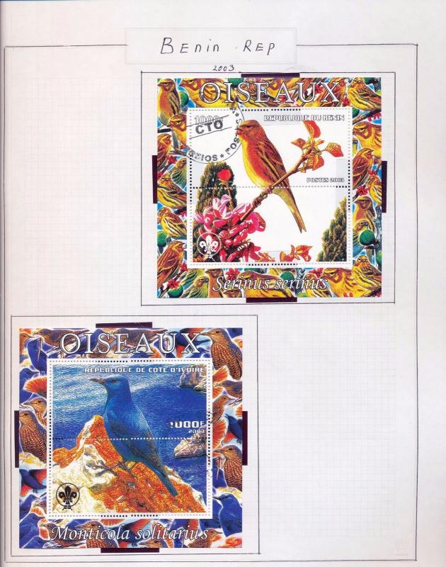 BENIN 2002/3 Wildlife Birds Sheets Monkeys M&U 50 +Items (pie 271)
