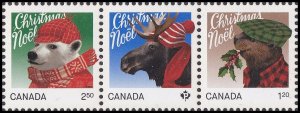 Canada 2879a-2879c Christmas Animals strip 3 MNH 2015