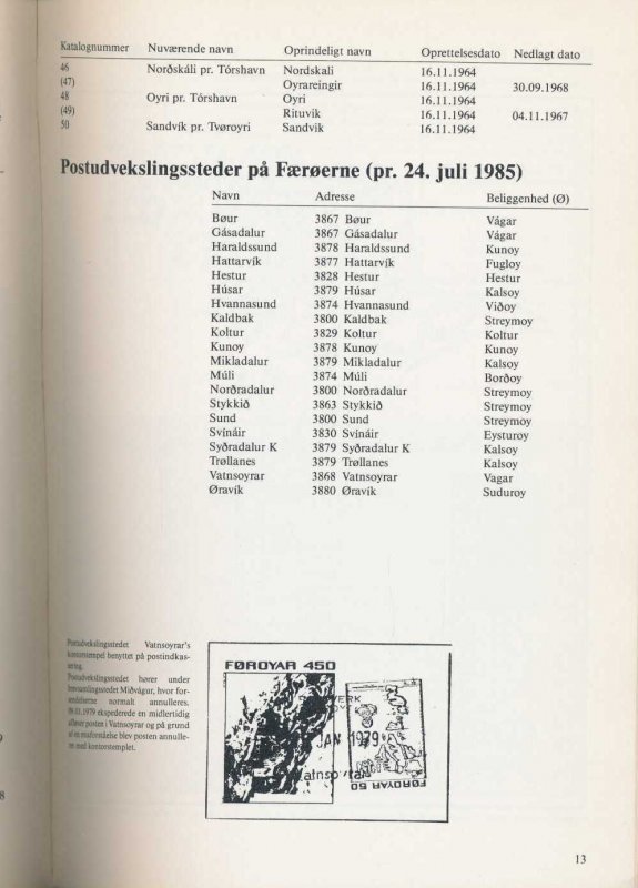 FAROES Poststempler Postmarks Catalogue Illustrated.60 Pages(GM 401
