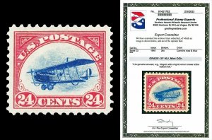 Scott C3 1918 24c Jenny Airmail Mint Graded XF 90J H Light CC with PSE CERT