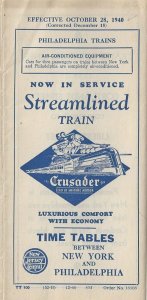 1940 - New Jersey Central Streamliner Time Table - Ephemera 1213