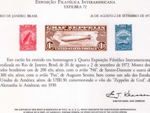 SC22 EXFILBRA 72  Aug 26, 1972 Brazil, #C14 and Brazil C18-C19 Images