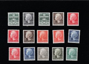 Denmark  Scott#  629-650  MNH  (1979-82 Various Designs)