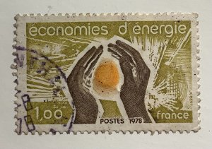 France 1978 Scott 1607 used - 1.00fr, Energy Conservation