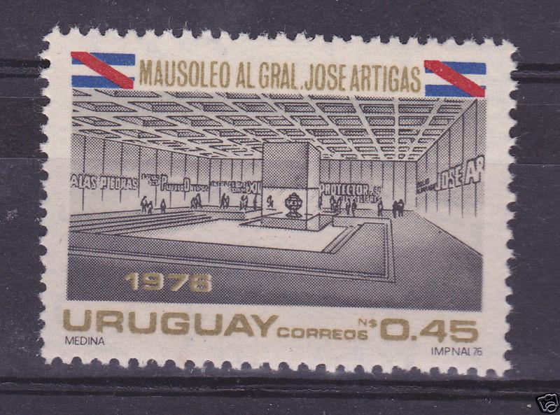 URUGUAY Sc#977 MNH STAMP Mausoleum fo Gral Artigas & Independence Flags