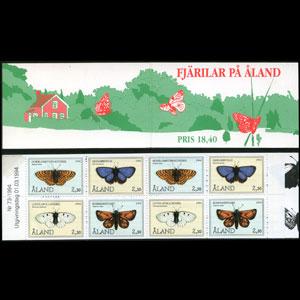 ALAND IS. 1994 - Scott# 81a Booklet-Butterflies NH thin