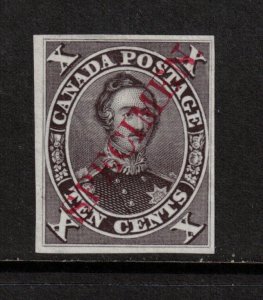 Canada #16Pii Very Fine Plate Proof On India Paper With Diagonal Specimen