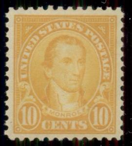 US #562 10¢ orange, og, NH, XF