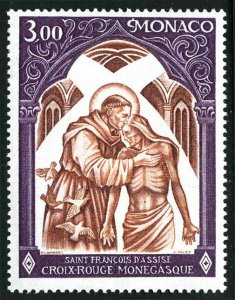 Monaco 830, MNH. Red Cross. Francis of Assisi comforting poor man, 1972