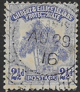 Gilbert & Ellice 11   1911  2 1/2 d  fine used