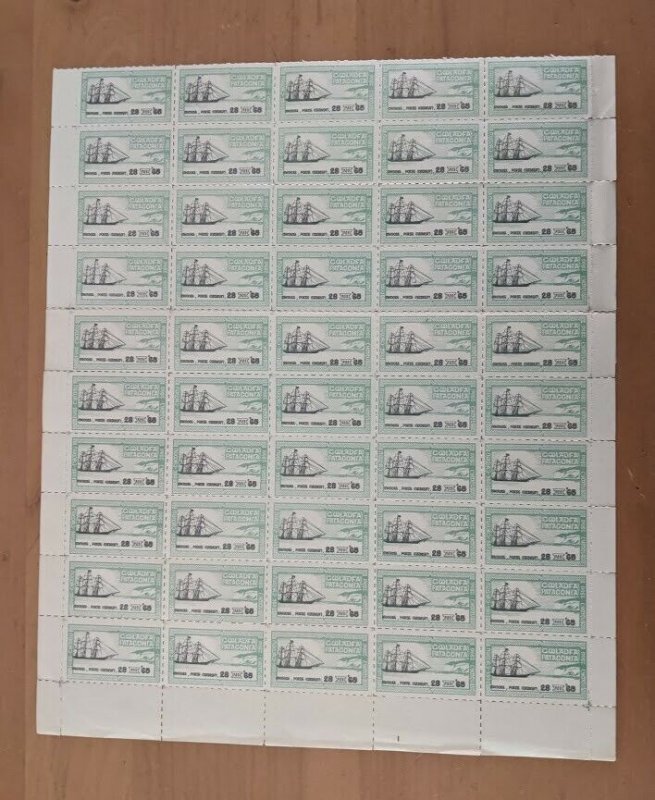 Patagonia Argentina 1965 Colony of Welsh Speakers Cinderella Ship Sheet of 50 S