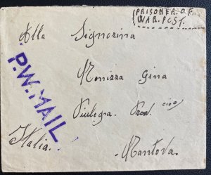 1946 Gibraltar Prisoner Of War Camp Cover To Manitova Italy