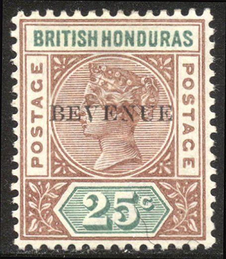 BRITISH HONDURAS #50a Mint - 1899 25c Red Brown & Green, BEVENUE