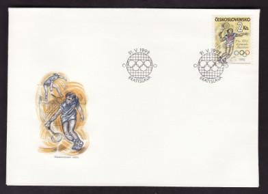 Czechoslovakia #2851 FD tennis postmark on cover