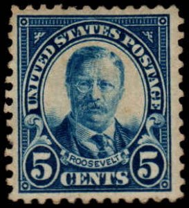 # 557 Mint Hinged Dark Blue Theodore Roosevelt SCV-16.00