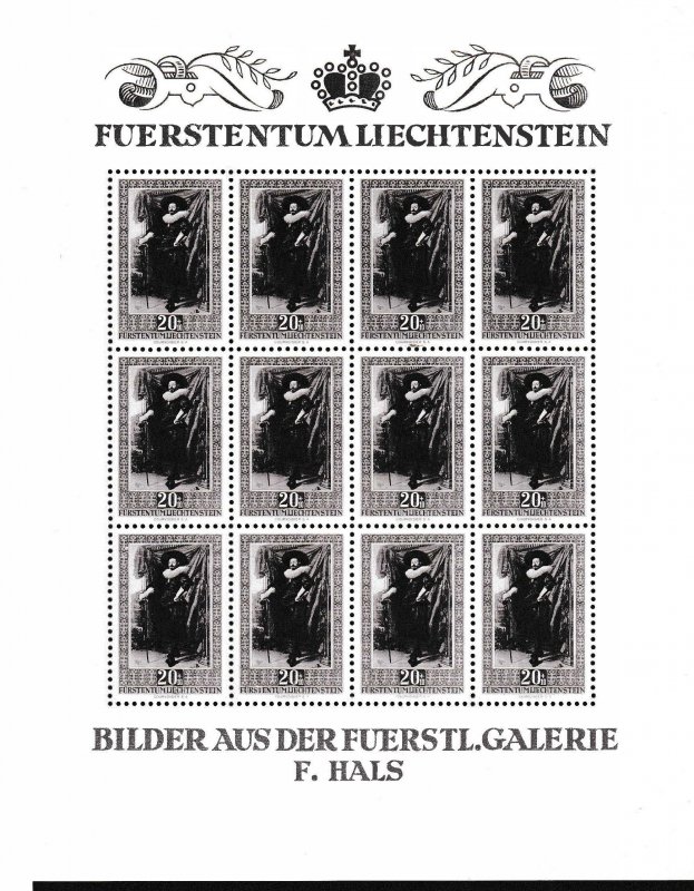 Liechtenstein 1951 Scott B19-B21 ART/Paintings Sheets of 12 Stamps. Stamps XF/NH