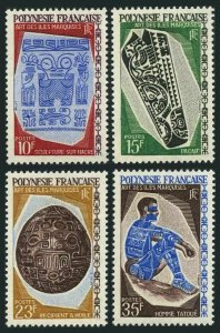 Fr Polynesia 233/239 set/4,MNH.Mi 73-74,76,79. Art of the Marquesas Islands,1968