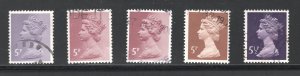 Great Britain #MH50, MH52-3, MH55-6    VF, Used, CV $3.80 ..... 2480858