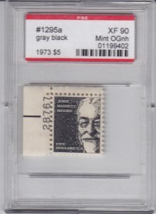 United States 1295a Mint OG NH w/PSE GRADED 90 ENCAPSULATED with plate #