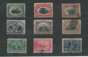 United States, Postage Stamp, #294-299, 328-330 Used, 1901-07, JFZ