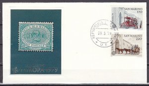 San Marino, Scott cat. 945-946. Europa-Transportation. First day cover. ^