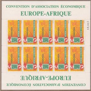 Central African Republic C25 MNH 1964 Economic Agreement Union Sheet of 10