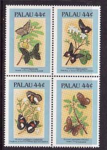 Palau-Sc#121f-Unused NH block-Insects-Butterflies-1987-