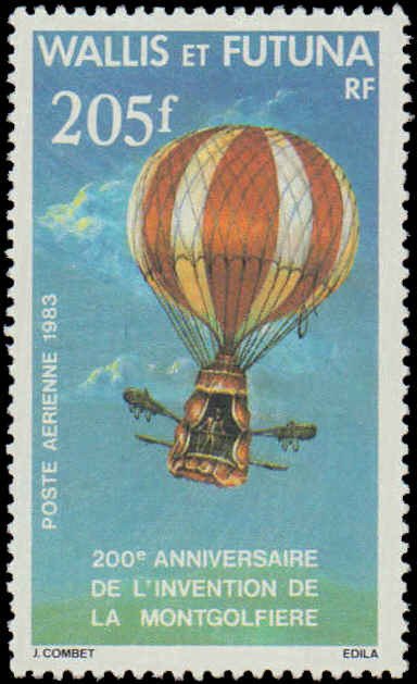 Wallis & Futuna #C121, Complete Set, 1983, Balloons, Aviation - Airplanes, NH