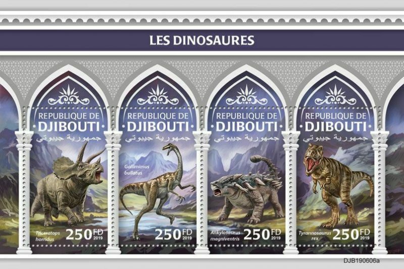 Z08 IMPERF DJB190606a Djibouti 2019 Dinosaurs MNH ** Postfrisch