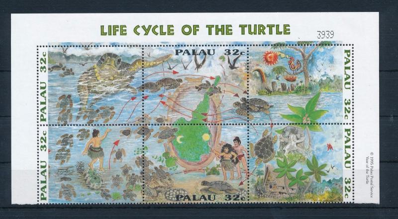 [35356] Palau 1995 Reptiles Sea turtle MNH Sheet