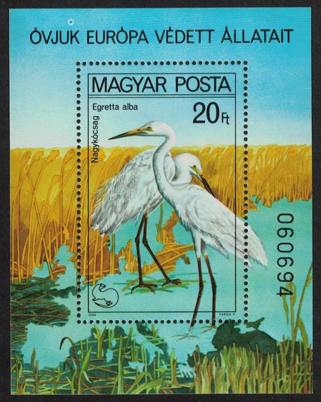 Hungary Great Egrets Protected Birds MS SG#MS3346 MI#Block 146A