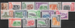 DOMINICA SG120/34 1951 DEFINITIVE SET MTD MINT