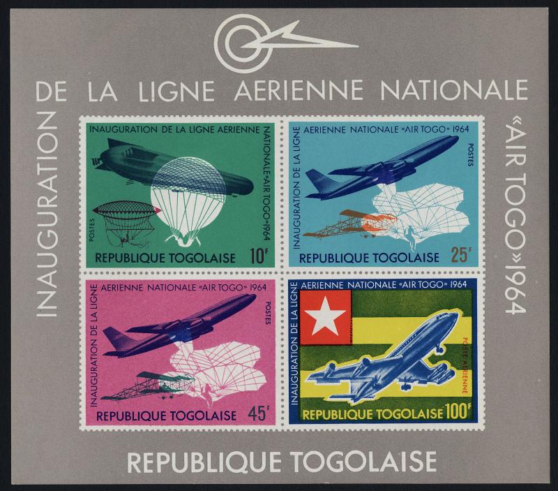 Togo 499a MNH Aircraft, Airships, Flag