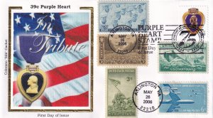 2006, 39c Purple Heart, Colorano Silk, FDC (E11894)