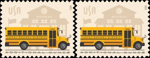 US 5741 School Bus additional ounce rate horz pair (2 stamps) MNH 2023 Jan 15 