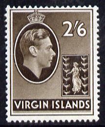 British Virgin islands 1938-47 KG6 2s6d sepia on ord pape...