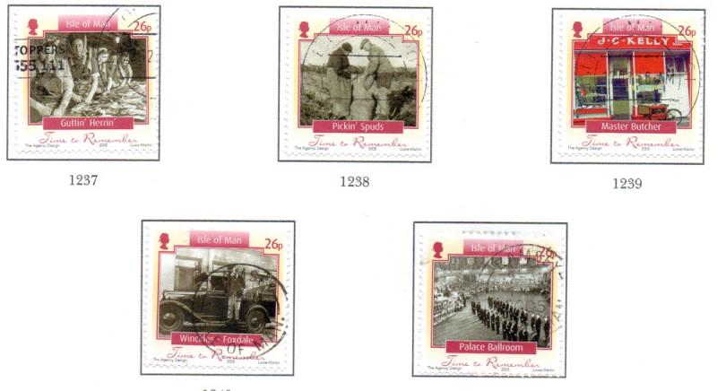 Isle of Man  Sc 1108a-e 2005 Time to Remember stamp set used