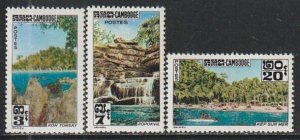 1963 Cambodia - Sc 123-5 - MNH VF - 3 single - Tonsay Lake