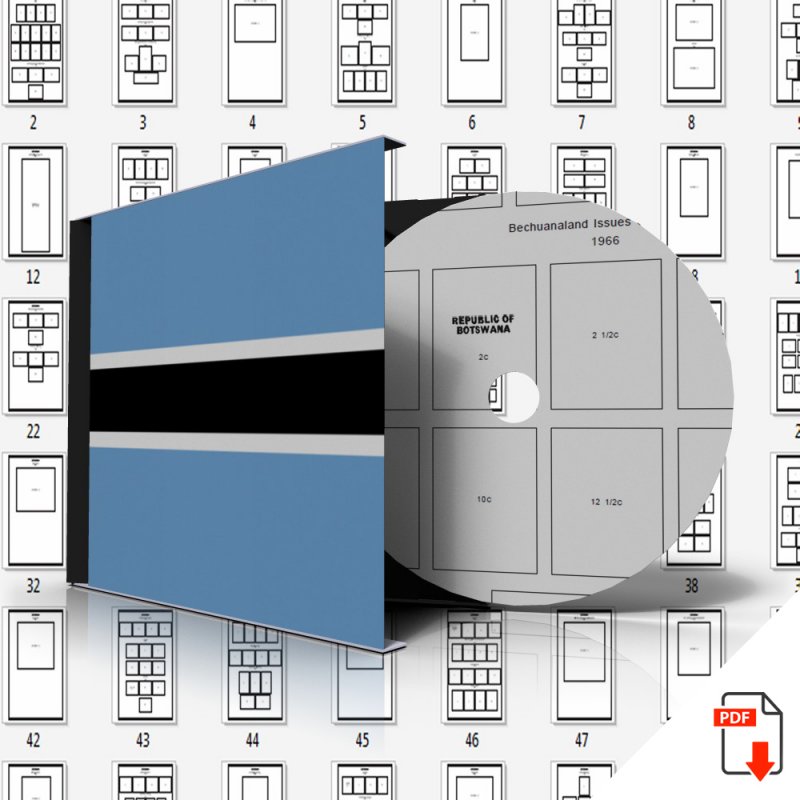 BOTSWANA STAMP ALBUM PAGES 1966-2009 (126 PDF digital pages)