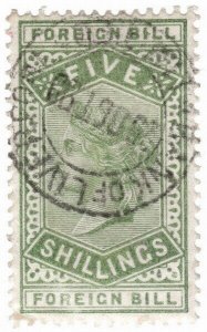 (I.B) QV Revenue : Foreign Bill 5/- (1881) The Bank of Liverpool