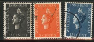 Netherlands Scott 209-211 used 1938 set