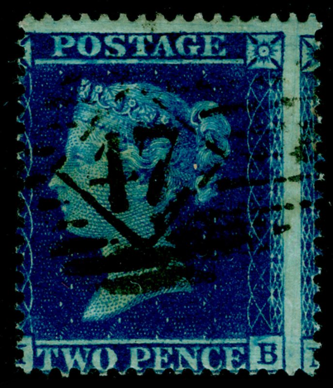 SG36a, 2d blue plate 6, LC16, FINE USED. Cat £325.