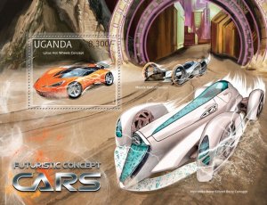 UGANDA - 2012 - Futuristic Concept Cars - Perf Souv Sheet - Mint Never Hinged