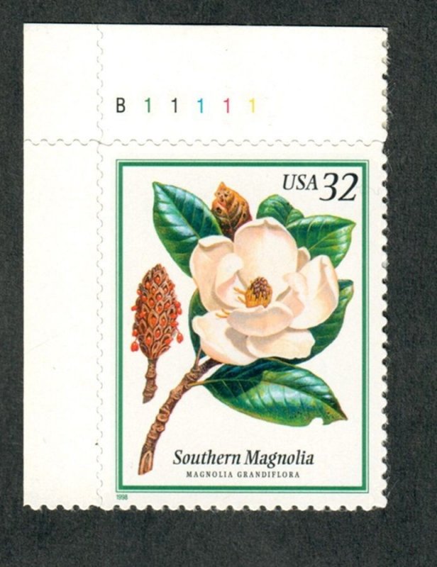 3193 Southern Magnolia Flowering Tree MNH plate number single - PNS