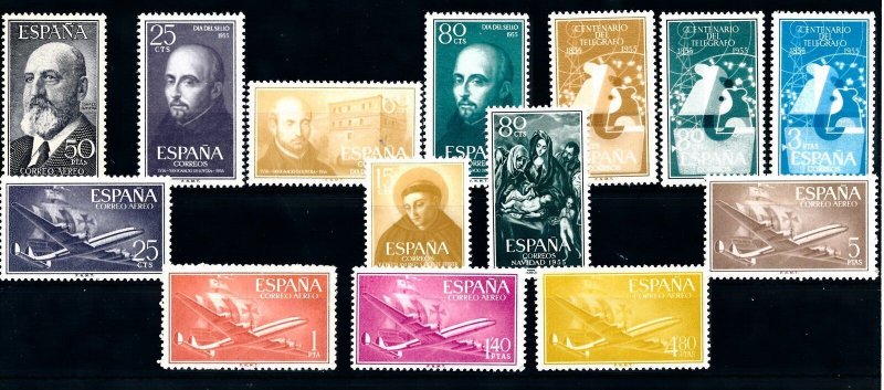 Spain 1955 Commerative Year Set  MNH